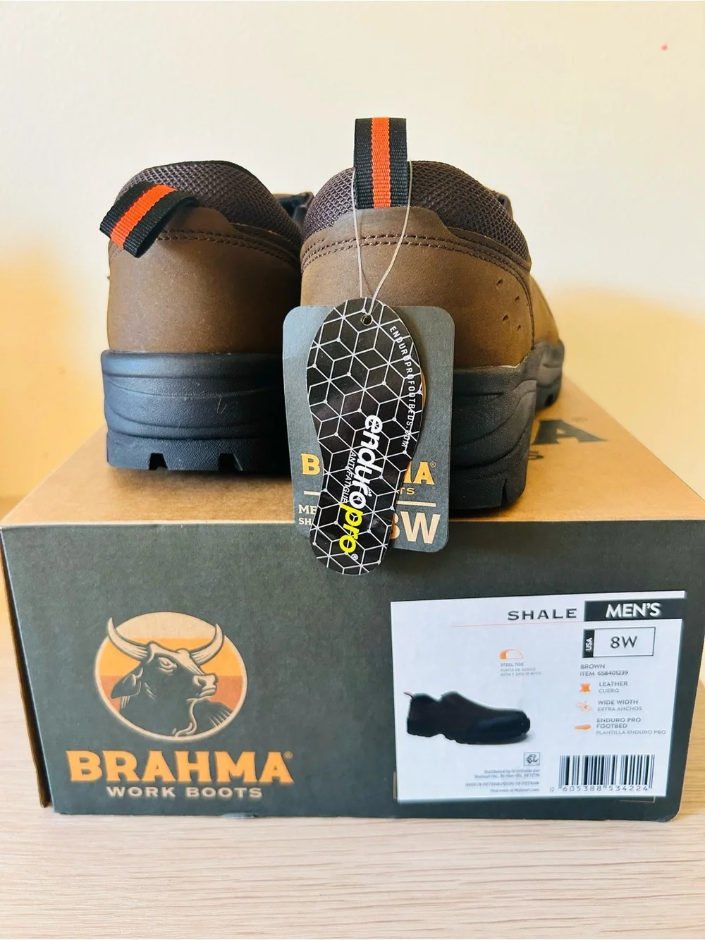 Brahma Steel Toe Slip-On Work Shoes - Brown